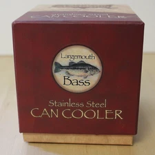 American Expedition Largemouth Bass Stainless Steel Can Cooler Bass Fisherman 