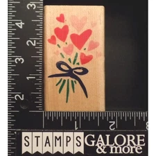 Inkadinkado Rubber Stamps 6287M BOUQUET HEART FLOWERS BOW #W25