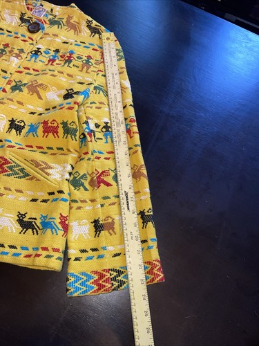 Vintage Sombol Women’s Handwoven Indian Yellow Jacket Guatemala - Picture 6 of 8