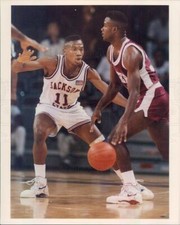 1991 Press Photo Jackson State Tigers Basketball Lindsey Hunter - snb15221