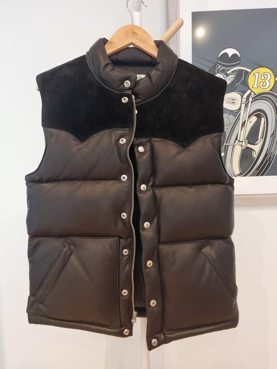 The Real Mccoy's Deerskin Down Vest Size 40 in Black | eBay
