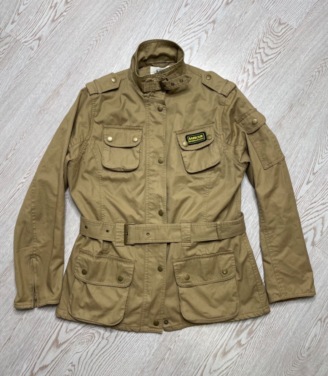 Barbour WASHED TWILL INTERNATIONAL L2053 belted jacket size US 12