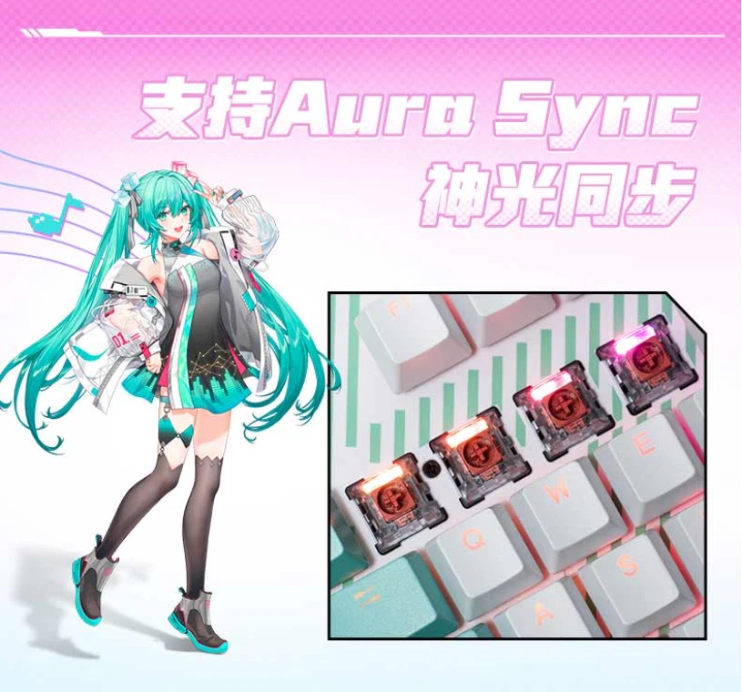 ASUS TX  Wired  Gaming TX98 Mechanical Keyboard Hatsune Miku collaboration - Image 3 of 4