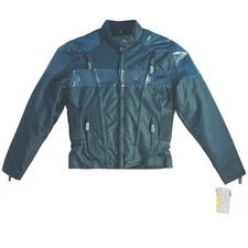 Vintage, NexGen W. Blk. Leather & Textile Vent. Zip Out Lin. Biker, Racer Jacket