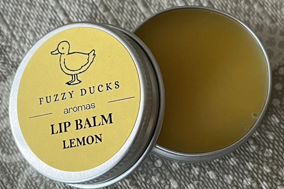 Lemon Fuzzy Ducks Aromas Lip Balm Handmade & Natural 15g Tin