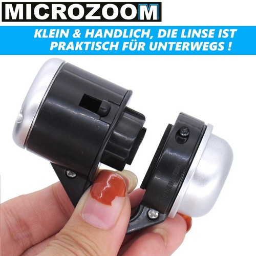 MICROZOOM mobiltelefon okostelefon mikroszkóp makrolencse LED 30x nagyító tabletta nagyító - Zdjęcie 4 z 6