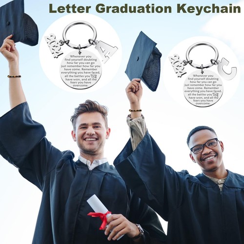 Class Of 2024 Graduation Keychain for Him Her Graduation Gifts Initial Keycha... - Picture 2 of 6