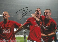 Manchester United Wes Brown Rio Ferdinand Nemanja Vidic Signed 8x11 Photo COA B