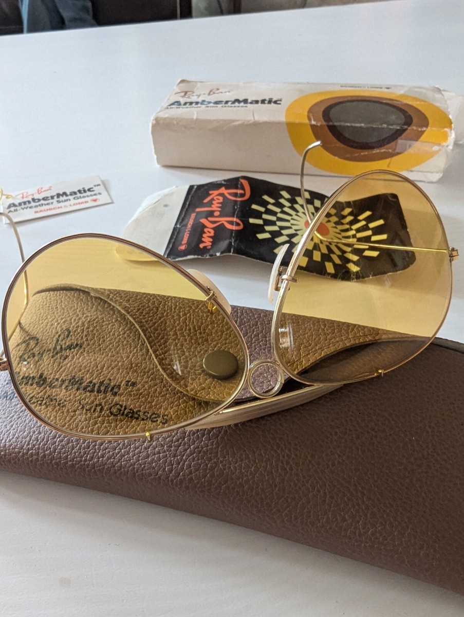 B&L レイバン メタル アンバーマチック 58mm USA RAY BAN B&L Ray Ban Ambermatic 58mm Vintage Sunglasses Amber Lens | eBay