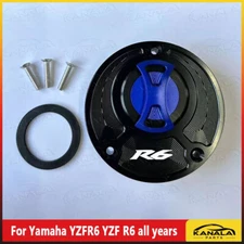 US STOCK CNC Gas Oil Tank Cover Fuel Tank Cap For Yamaha YZFR6 YZF R6 All Years
