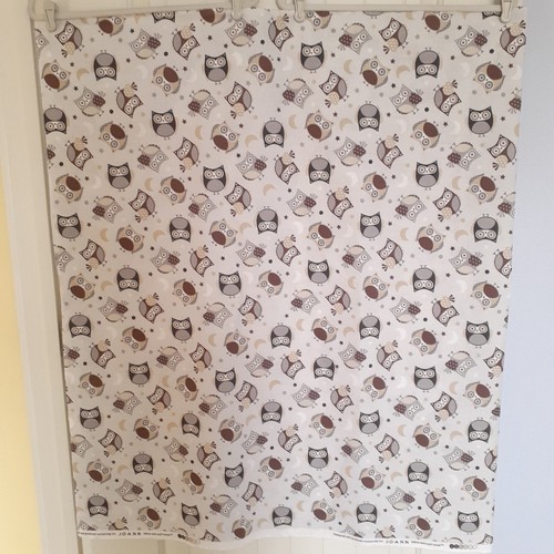 Jo-Ann Novelty Owl Cotton Fabric Gray Brown 3 yards in 2 pieces - Picture 2 of 6