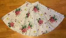Vintage Floral Maxi Skirt, 24 x26 Long, With Gold Fabric Accent, AS IS