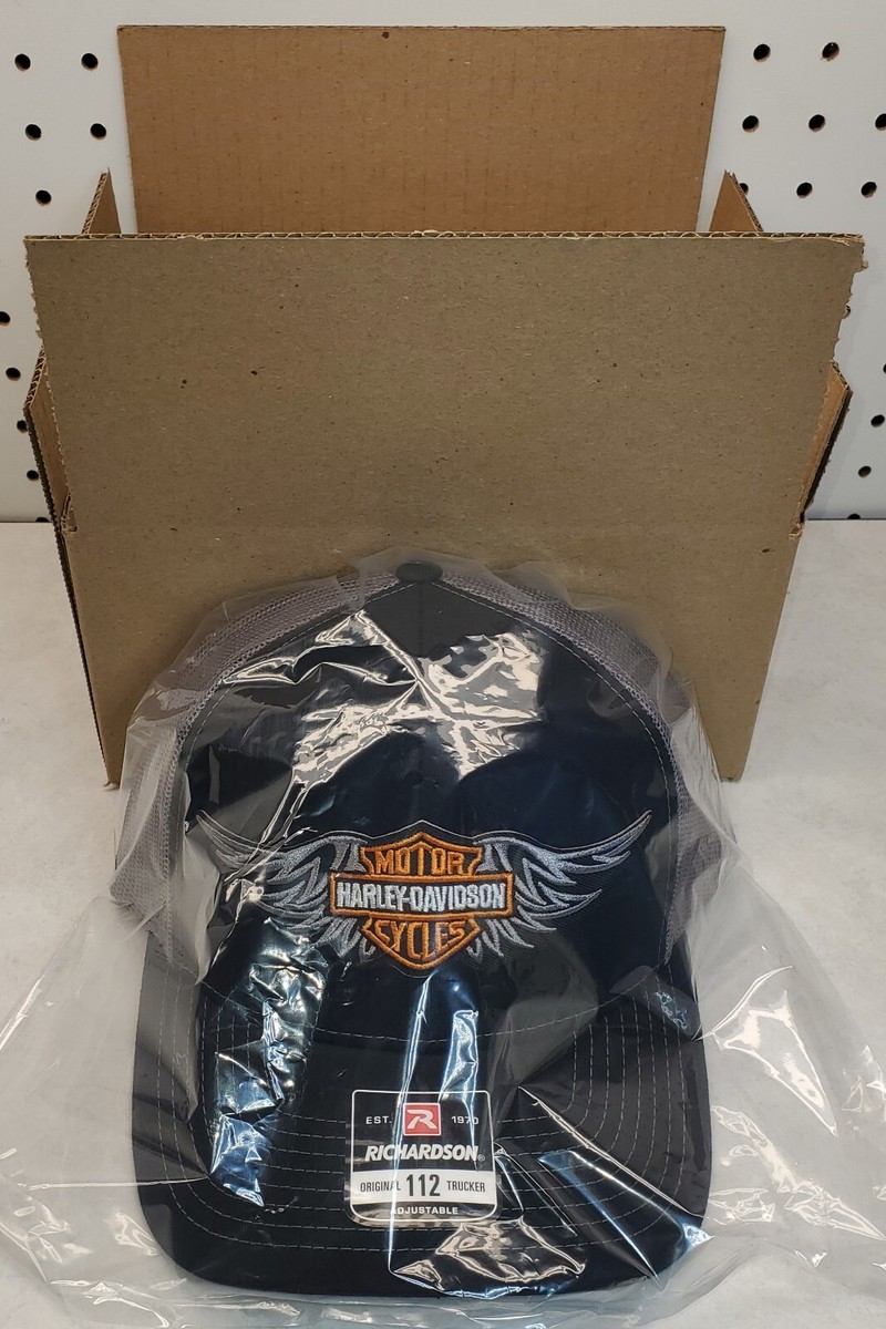HD Wing Patch on Richardson 112 Trucker Hat Snapback Black  display picture 3