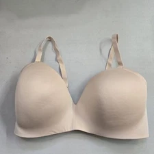 Maidenform Women Bra 40DD Beige T Shirt Wireless Strap Adjustable
