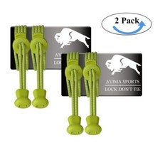 AVIMA Premium SPORTS LACES WITH LOCK   Elastic No Tie Shoelaces - Green - 2 Pack