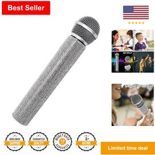 Sparkly Microphone Prop - Glitter Silver Rhinestone Stage Party Accessory