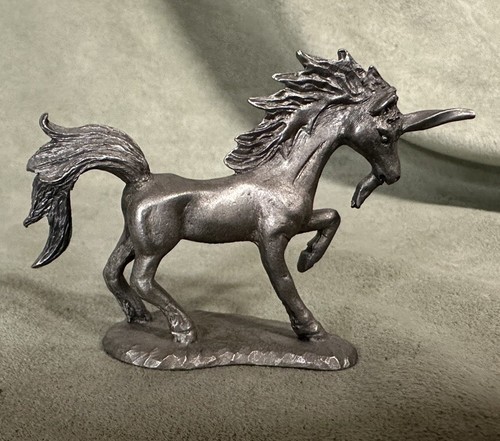 Vintage Spoontiques P526 Pewter Miniature Bearded Unicorn Horse 1981 - Picture 4 of 7