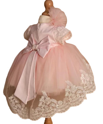 Taufkleid rosa Gr.62 68 Babykleid Taufe Mädchen Partykleid Geburtstag Kleid