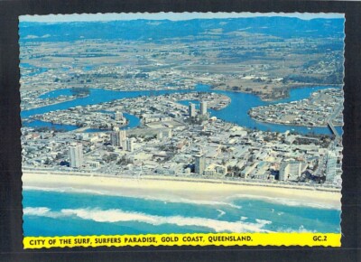 E9092 Australia Q Gold Coast Aerial View Jolly Views postcard