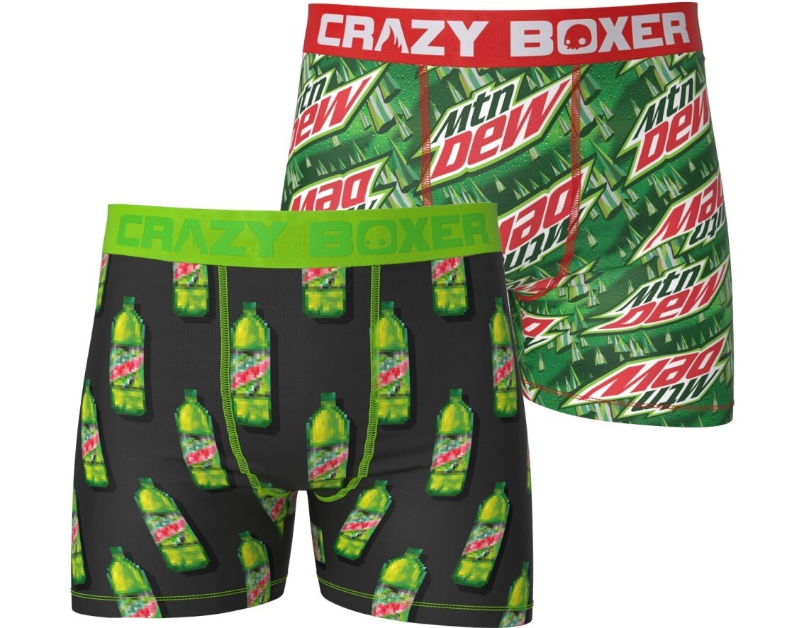 Mountain Dew Underwear Mens XLarge 4042 Crazy Boxer Briefs Fun