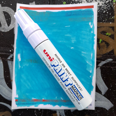 MODIFIED SKY BLUE Uni Paint Marker PX-30 Broad Chisel Tip 8mm