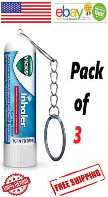 3x Vicks Inhaler Relief for Cold Sinus Nasal Congestion Allergy (Free Ship)