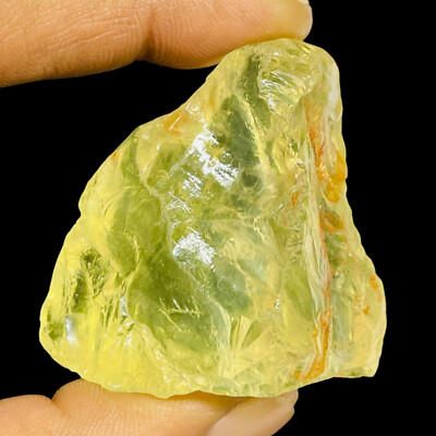 Selene Gems 257,8 Ct Natürlicher Unbehandelter Citrin Roh 46x34mm Gelb