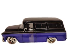 1957 CHEVY SUBURBAN BLUE JADA Dub City Old Skool 1:24 METAL DIECAST