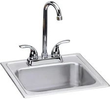 DSEP1515C Dayton 15" Drop In Single Basin Stainless Steel Kitchen Sink with C...