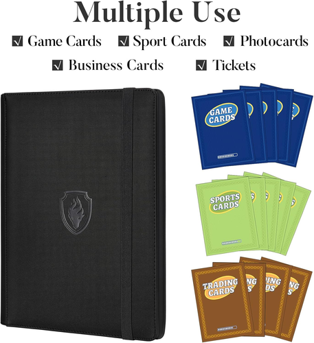 Trading Card Binder 9 Pocket,  PU Cover Card Collection Binder for 360 Cards, Pr - Picture 3 of 12