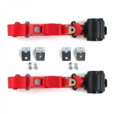  C Truck 1954-1960 Standard 3pt Red Seat Kit w/Brackets-2 Belts  