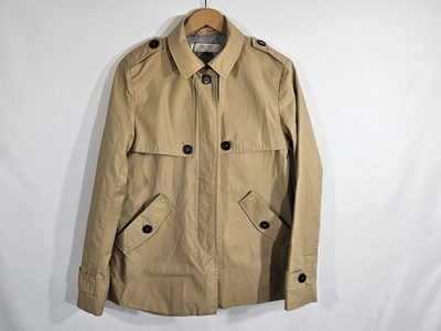 Zara Basics Lined Short Trench Coat Jacket Size S Tan