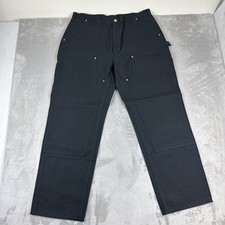Carhartt B01 Double Knee Pants Mens 40x32 Black Carpenter Duck Loose Fit Utility