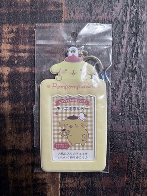 Sanrio Pompompurin Photo Card Pass Holder Case w/key ring Pearly Sanrio Japan