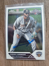 Junior Caminero Signed 2023 Topps Pro Debut Chrome Baseball Card Rays #PDC-139