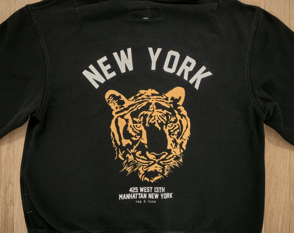 Sudadera con Capucha Rag & Bone Para Hombre Talla M Nueva Sin Etiquetas Algodón Premium Negra Foto 3 de 4