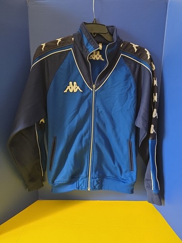 Vtg Kappa Soccer Full Zip Jacket Embroidered Logo 2 Tone Blue Colored Men Med - Picture 1 of 8