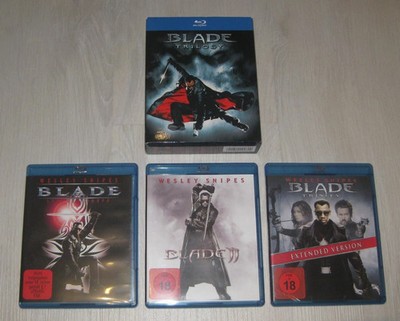 Blade Trilogy FSK 18 FULL UNCUT Blu-Ray Box Teil 1+2+3 ERSTAUFLAGE Schuber RAR