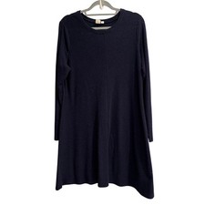 Gap Size XL Extra Large Navy Blue Chevron Knit Long Sleeve Dress