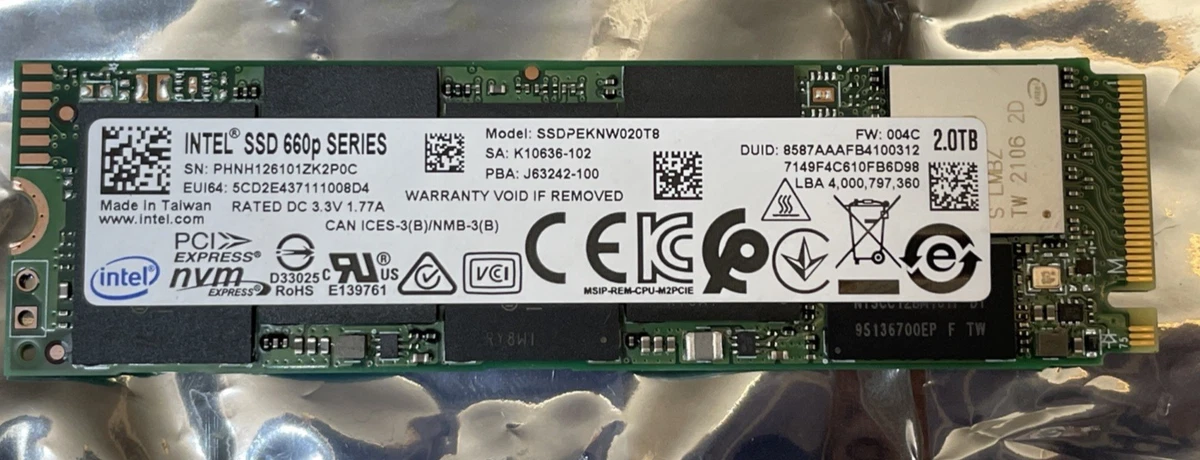 Intel Solid State Drives M.2 Interface 2TB Storage Capacity for