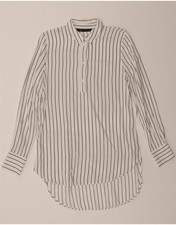 ZARA Womens Pullover Shirt Dress UK 14 Medium White Striped CR03