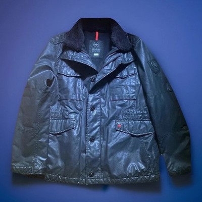 Strellson Jacke Swiss Cross Edition, Leder-Look, Teddy Kragen, Gr. 54.