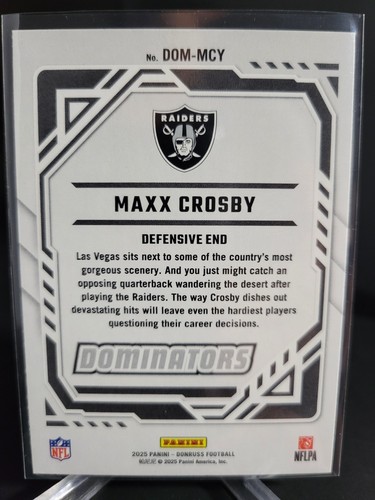 2025 Panini Donruss - Maxx Crosby Dominators #DOM-MCY - Picture 4 of 4