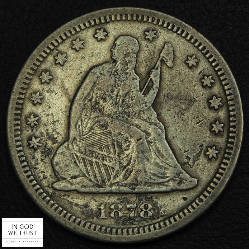 1878 CC Carson City Seated Liberty Silver Quarter 25C - Cleaned