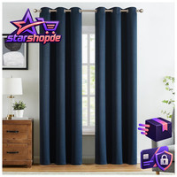 Thermovorhang 2Er Set VerdunkelungsvorhäNge Blau H225Xb140 Mit ÖSen
