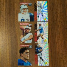 Troy Aikman 8 Drew Bledsoe 4 & Steve McNair 10 CLEAR SHOTS Prism Rookie RC Card