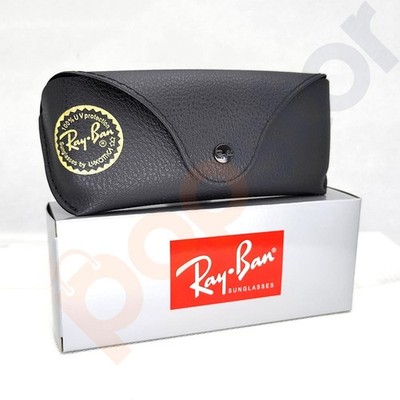 Ray ban Leather Pouch Universal Sunglasses Case with Cleaning Cloth & GiftBox