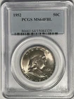1952 FRANKLIN HALF DOLLAR PCGS MS 64 FBL