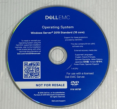 Dell Microsoft Windows Server 2019 Standard 16 Core Install DVD (no key)
