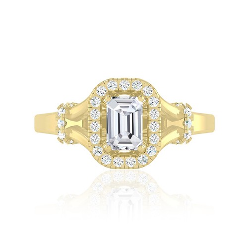 Lab Grown Diamond Cocktail Ring Solid 14K Gold April Birthstone #1027 - Picture 3 of 22